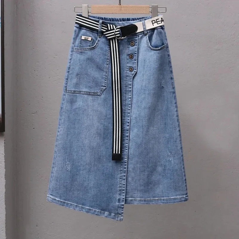 Summer Clothing Wraps - Irregular Denim Skirt for Women Spring
