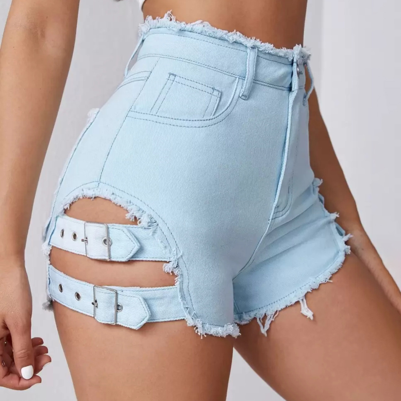 Summer Clothing Cheap - Women High Waist Denim Shorts Distressed