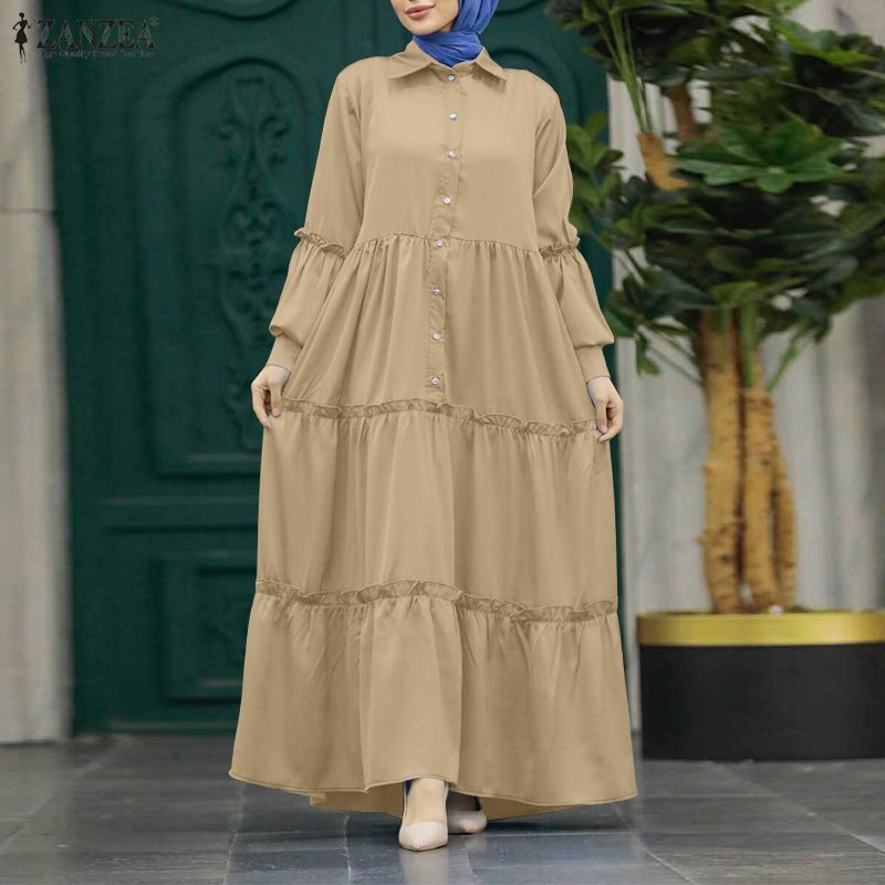 Summer Clothing For Older Women - ZANZEA Muslim Hijabis Modest Long Dress