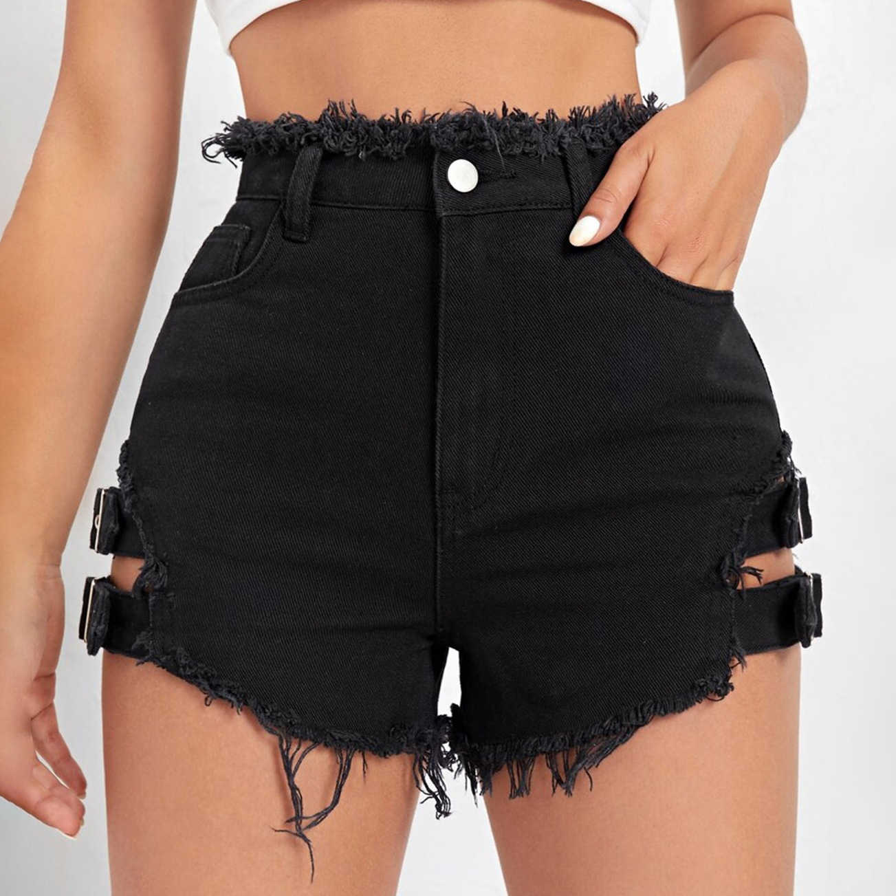 Women High Waist Denim Shorts  - đánh giá và giá Summer Clothing Cheap
