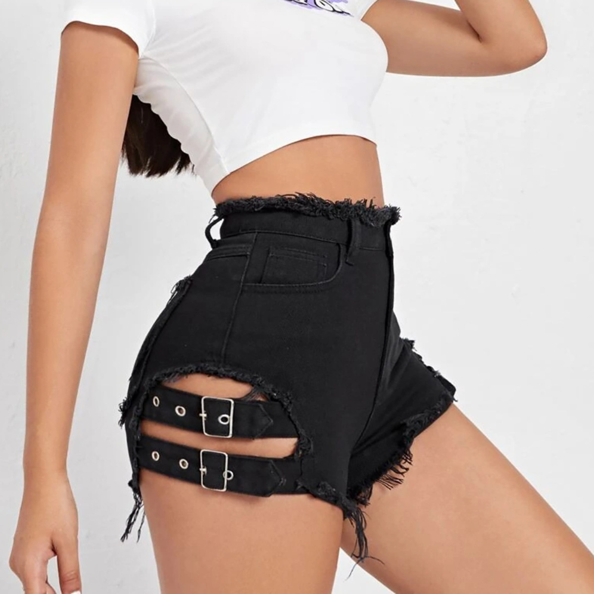 Women High Waist Denim Shorts  - đánh giá và giá Summer Clothing Cheap