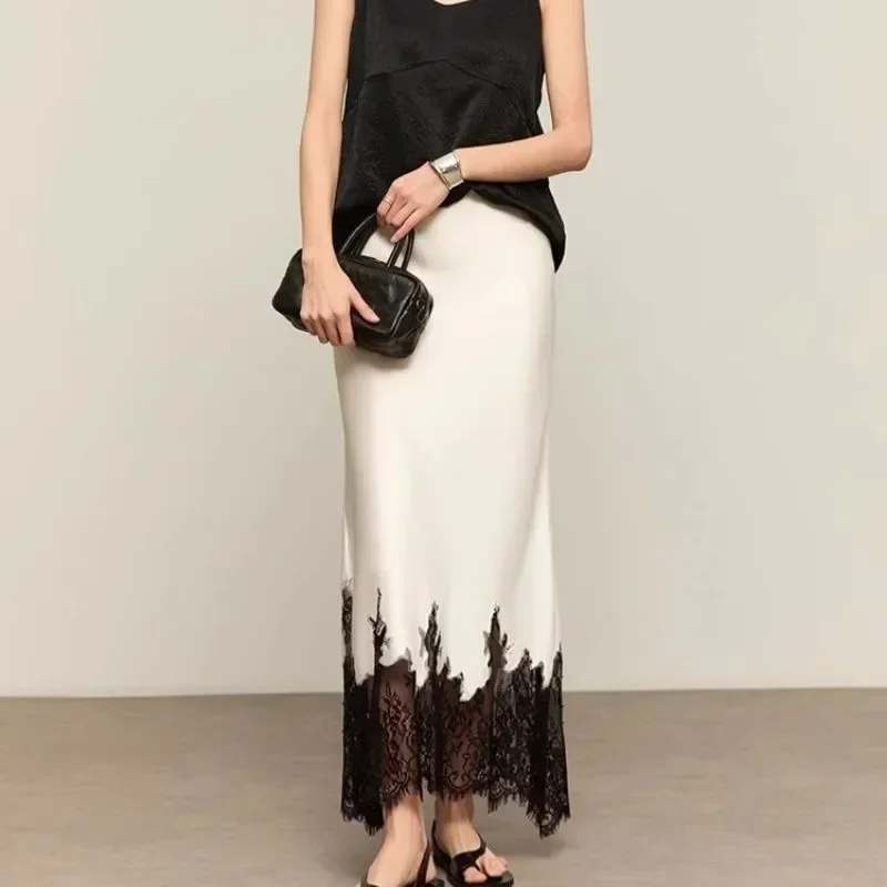 Fairy Lace-Trim Midi Skirt Hig - đánh giá và giá Summer Clothing Wraps