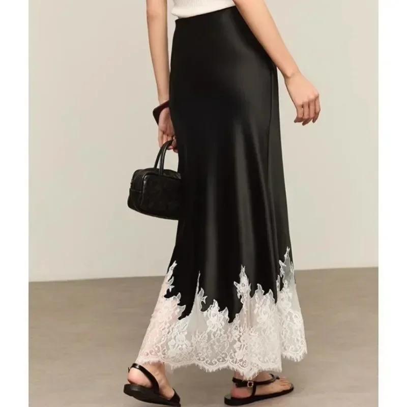 Fairy Lace-Trim Midi Skirt Hig - đánh giá và giá Summer Clothing Wraps