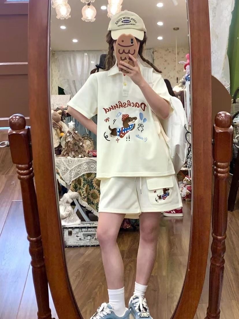 Kawaii Embroidery Dog Japan St - đánh giá và giá Summer Clothing Cartoon